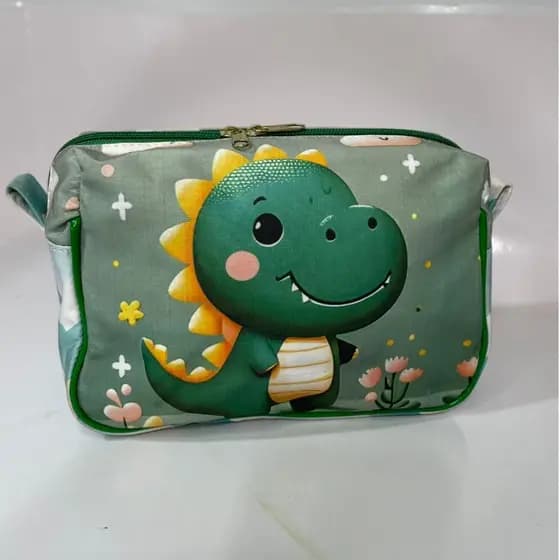 Estojo Necessaire 24,5x13 frasqueira personalizada dinossauro