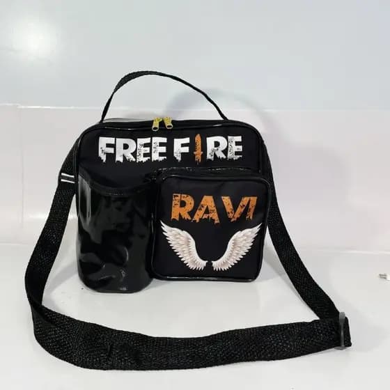 Maleta infantil 20x24 com bolso extra para garrafinha personalizado
