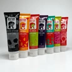 Kit Completo 7 Máscara Facial Peel Off Frutas (Carvão, Manga, Melancia, Uva, Cereja, Pitaya, Morango) 50g