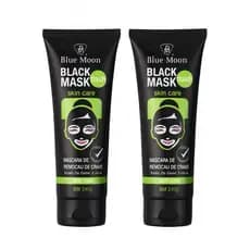 Máscara Facial Peel Off Black Blue Moon kit 2 pecas Removedora de Cravos, Limpeza Profunda, Controle de Oleosidade