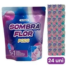 Pods de Lavagem Sombra Flor 5 em 1 | 24 Unidades | Limpa, Perfuma e Protege Roupas