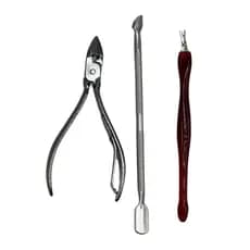 Kit Manicure 3 Peças – Alicate Cutícula + Espátula + Removedor de Cutícula