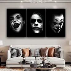 Quadro Decorativo Personagem Coringa Arte 3 peças