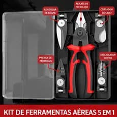 Alicate 5 em 1 Multifuncional Decapador Crimpador Corte Fios Profissional Universal Ferramenta Técnico Eletricista