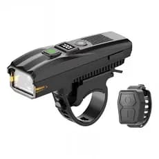 Lanterna Farol Bike Com Buzina USB Controle Remoto S/ Fio Medidor Digital Luz Led Potente Recarregavel