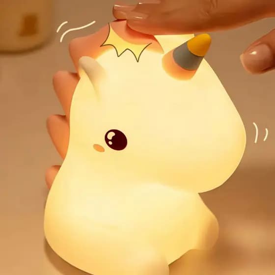Luminária  De Mesa Unicórnio Silicone Night Light USB Luz Nocturna Recarregável LUMINARIA Tiktok