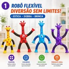 Brinquedo Infantil Girafa Pop Tubo Led Com Ventosas Com Ventosa Estica Brinquedo infantil