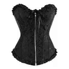 Corpete Corset Espartilho Cinta Modela Cintura Zíper Frontal Sem Bojo