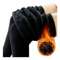 Calça Legging De Inverno Térmica Forrada Com Lã Cintura Alta