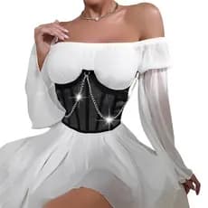 Cinto Corrente Underbust Corset Modela Cintura Levanta Seios