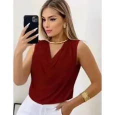 Blusa Regata Feminina Suplex Gola Boba Basica Lisa Casual