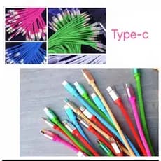 Cabo Usb typec Dados Silicone Emborrachado Proteção Colorido 1.3m