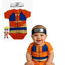 Body Bebê Naruto Body + Bandana Mesversario Akatsiki Fantasia Infantil