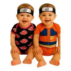 Body Bebê Akatsuki Body + Touca Mesversario Naruto Fantasia Infantil