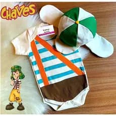 Body de Bebê Temático Chaves Body + Boina  Mesversario Turma do Chaves