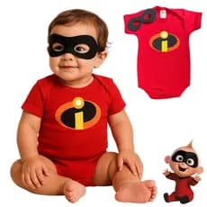 Body Bebê Os Incríveis BODY + MASCARA Fantasia TemáticoInfantil Super-Heróis