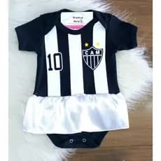 Body Bebê Temático Atlético Mineiro Body  para Bebê Mesversário TIMES