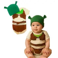 Body Bebê Infantil Mêsversário Temático Shrek E Fiona Super Confortável Algodão
