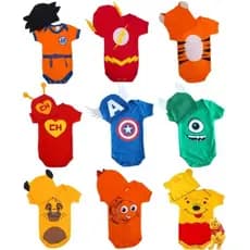 Body Bebe Temático Body + ACESSORIO Mesversario FANTASIA INFANTIL HEROIS