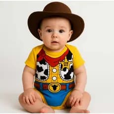 Body Bebê Infantil Mêsversário Temático Woody Toy Story Super Premium Linha