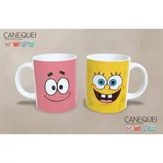 Kit 2 Canecas Bob Esponja e Patrick | Caneca Desenho Animado Amigo Divertido Presente Criativo