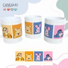 Caneca Ursinho Pooh e Amigos 325ml | Cerâmica com Arte Inspirada no Bosque dos Cem Acres | Caneca Decorativa