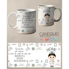 Caneca Enfermagem + Frase de Gratidão | Presente Personalizado Profissão 🦠🧬