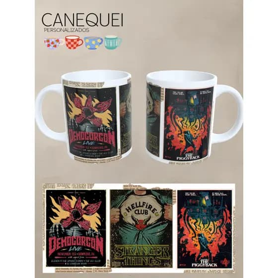Caneca Stranger Things | Caneca de Serie Personalizada Netflix | Cerâmica 325 ml