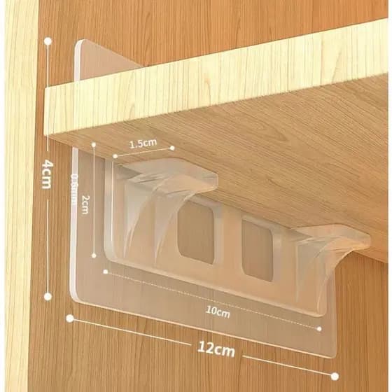 Suporte Adesivo para Prateleira Plástico Kit 10 peças