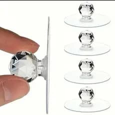 Kit 2 Pçs Puxador De Cristal Auto-Adesivos Para Tampa Sanitária Moveis Gaveta Sem Furos Em Forma De Acrílico