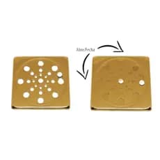 Ralo Grelha Dourado 15 X 15 Para Banheiro