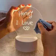 Luminária LED 3D de Mesa  Lousa Luz Noturna Presente Criativo  Decoração Frases, versículos...