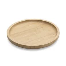Petisqueira De Bambu Redonda Média 20x20cm Queijo Petiscos Carnes Churrasco Linha Premium
