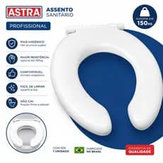 ASSENTO SANITARIO PUBLICO C/ABERTURA FRONTAL S/TAMPA TPU*BR1 ASTRA OVAL ANATÔMICO