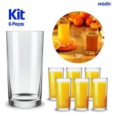 Jogo de Copos Água Suco Nadir 300ml Kit 6 Peças