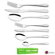 Jogo Garfo Faca Colher Inox 42 Pecas Continental Restaurante Buffet Faqueiro