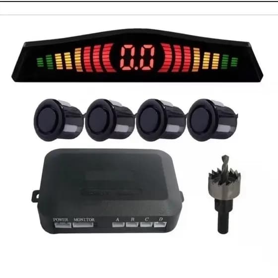 kit sensor de ré  4 pontos preto