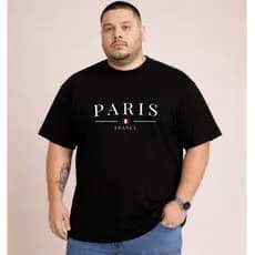 Camiseta Plus Size Paris France Plus Size Street Marrom
