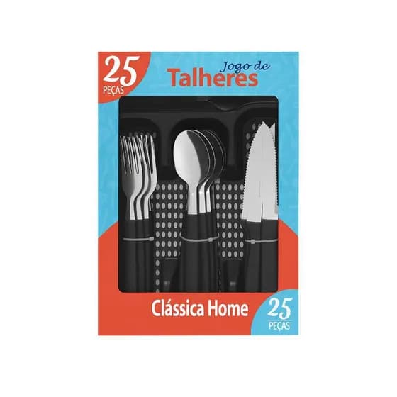 Jogo de Talheres 25 Peças Inox com Porta Talheres | Envio Imediato | Melhor Custo-Benefício da Shopee