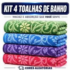 Kit 4 Toalhas de Banho |  Grossas Macias | 140x70 Alta Absorção | PREMIUM