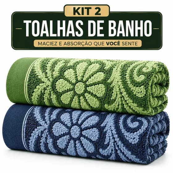 Kit 2 Toalhas de Banho 1,40x0,70 | Grossa Macia Alta Absorção | PREMIUM