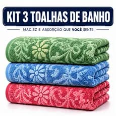 Kit 3 Toalhas de Banho Grande Grossas Macias | 140x70 Alta Absorção | Premium