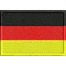 Patch bordado 8x5,5cm bandeira Alemanha oficial com carrapicho, para costurar ou termocolante