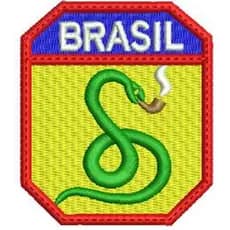 Patch bordado FEB Força Expedicionária Brasileira com Carrapicho Segunda Guerra Mundial.