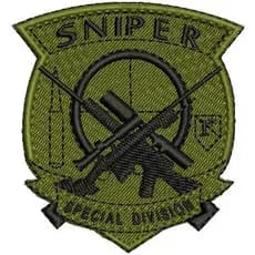 Patch bordado 10x8,5 cm Sniper Special Sivision com carrapicho para costurar ou termocolante.