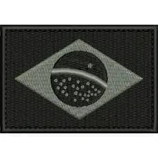 Patch Bordado 8x5,5cm bandeira DO Brasil negativa c/ carrapicho, para costurar ou termocolante.