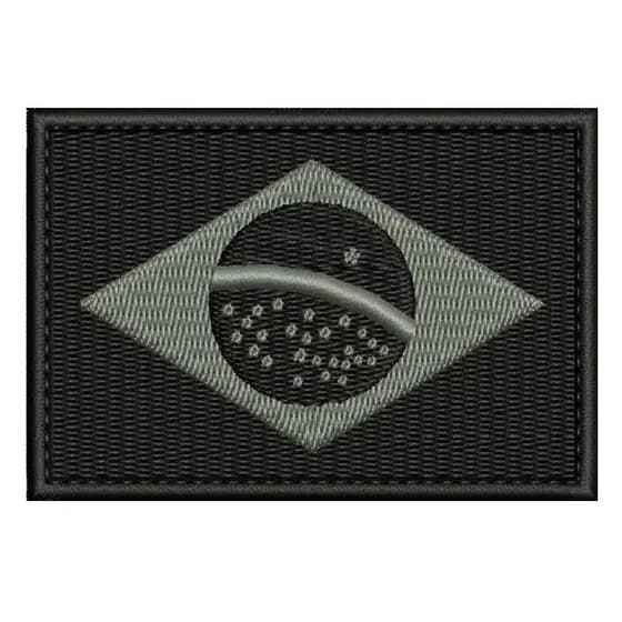 Patch Bordado 7x5cm bandeira do Brasil negativa com carrapicho ou sem carrapicho, para costurar ou termocolante.