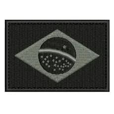 Patch Bordado 7x5cm bandeira do Brasil negativa com carrapicho ou sem carrapicho, para costurar ou termocolante.