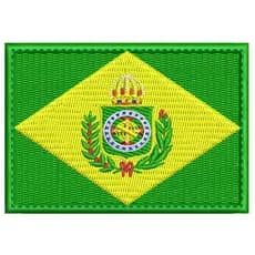 Patch 8X5,5 cm Bordado Bandeira Do Brasil Império Imperial carrapicho, p/ costurar ou termocolante