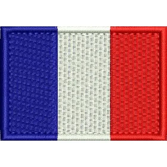 Patch 8x5,5cm bordado bandeira França oficial com ou sem carrapicho e também termocolante
